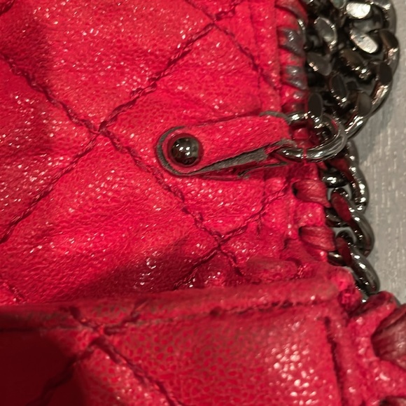 STELLA MCCARTNEY
Red Shaggy Deer Faux Leather Falabella Flap Shoulder Bag - Picture 4 of 12